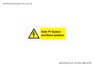 Solar PV System and Mains Isolators